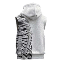Traditional Polynesian Art Tattoos Sleeveless Hoodie White Color - Polynesian Pride