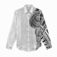 Traditional Polynesian Art Tattoos Women Casual Shirt White Color - Polynesian Pride