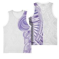 Traditional Polynesian Art Tattoos Basketball Jersey Purple Color - Polynesian Pride