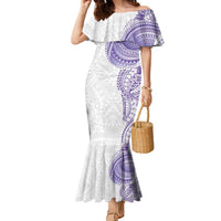 Traditional Polynesian Art Tattoos Family Matching Mermaid Dress and Hawaiian Shirt Purple Color - Polynesian Pride