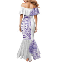Traditional Polynesian Art Tattoos Family Matching Mermaid Dress and Hawaiian Shirt Purple Color - Polynesian Pride
