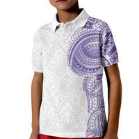 Traditional Polynesian Art Tattoos Kid Polo Shirt Purple Color - Polynesian Pride