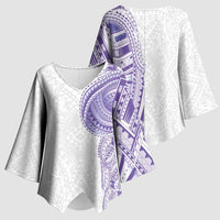 Traditional Polynesian Art Tattoos Kimono Sleeve Blouse Purple Color - Polynesian Pride