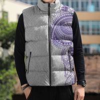 Traditional Polynesian Art Tattoos Sleeveless Puffer Jacket Purple Color - Polynesian Pride
