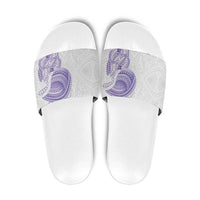 Traditional Polynesian Art Tattoos Slide Sandals Purple Color - Polynesian Pride