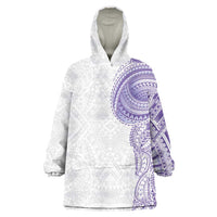 Traditional Polynesian Art Tattoos Wearable Blanket Hoodie Purple Color - Polynesian Pride