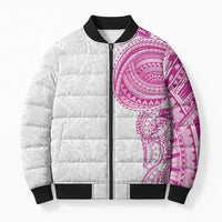 Traditional Polynesian Art Tattoos Bomber Puffer Jacket Pink Color - Polynesian Pride