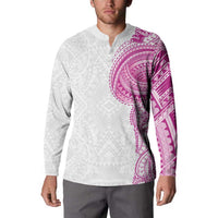 Traditional Polynesian Art Tattoos Button Sweatshirt Pink Color - Polynesian Pride