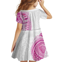 Traditional Polynesian Art Tattoos Kid Short Sleeve Dress Pink Color - Polynesian Pride