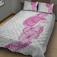 Traditional Polynesian Art Tattoos Quilt Bed Set Pink Color - Polynesian Pride