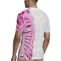 Traditional Polynesian Art Tattoos Rugby Jersey Pink Color - Polynesian Pride