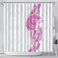 Traditional Polynesian Art Tattoos Shower Curtain Pink Color - Polynesian Pride
