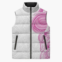Traditional Polynesian Art Tattoos Sleeveless Puffer Jacket Pink Color - Polynesian Pride