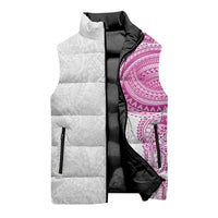 Traditional Polynesian Art Tattoos Sleeveless Puffer Jacket Pink Color - Polynesian Pride