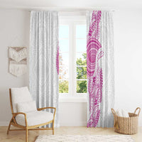Traditional Polynesian Art Tattoos Window Curtain Pink Color - Polynesian Pride