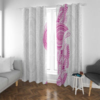 Traditional Polynesian Art Tattoos Window Curtain Pink Color - Polynesian Pride