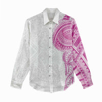 Traditional Polynesian Art Tattoos Women Casual Shirt Pink Color - Polynesian Pride