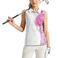 Traditional Polynesian Art Tattoos Women Sleeveless Polo Shirt Pink Color - Polynesian Pride