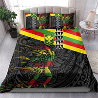 Kanaka Maoli Running Bedding Set Kakau Pattern with Kanaka Maoli Flag Color LT03 - Polynesian Pride