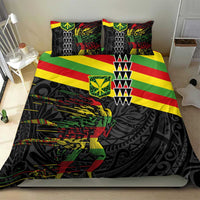 Kanaka Maoli Running Bedding Set Kakau Pattern with Kanaka Maoli Flag Color LT03 - Polynesian Pride