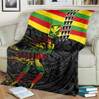 Kanaka Maoli Running Blanket Kakau Pattern with Kanaka Maoli Flag Color LT03 - Polynesian Pride