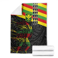 Kanaka Maoli Running Blanket Kakau Pattern with Kanaka Maoli Flag Color LT03 - Polynesian Pride