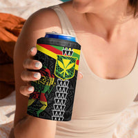 Kanaka Maoli Running 4 in 1 Can Cooler Tumbler Kakau Pattern with Kanaka Maoli Flag Color