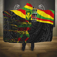 Kanaka Maoli Running Hooded Blanket Kakau Pattern with Kanaka Maoli Flag Color LT03 - Polynesian Pride