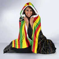 Kanaka Maoli Running Hooded Blanket Kakau Pattern with Kanaka Maoli Flag Color LT03 - Polynesian Pride