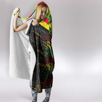 Kanaka Maoli Running Hooded Blanket Kakau Pattern with Kanaka Maoli Flag Color LT03 - Polynesian Pride