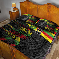 Kanaka Maoli Running Quilt Bed Set Kakau Pattern with Kanaka Maoli Flag Color