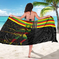Kanaka Maoli Running Sarong Kakau Pattern with Kanaka Maoli Flag Color LT03 - Polynesian Pride