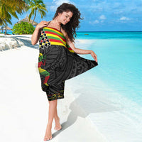 Kanaka Maoli Running Sarong Kakau Pattern with Kanaka Maoli Flag Color LT03 - Polynesian Pride