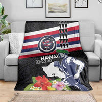 Honolulu Running Race Blanket Hawaii Marathon Kakau Art with Hibiscus and National Flag Style LT03 - Polynesian Pride