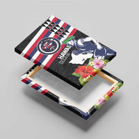 Honolulu Running Race Canvas Wall Art Hawaii Marathon Kakau Art with Hibiscus and National Flag Style LT03 - Polynesian Pride