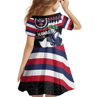 Honolulu Running Race Family Matching Short Sleeve Bodycon Dress and Hawaiian Shirt Hawaii Marathon Kakau Art with Hibiscus and National Flag Style LT03 - Polynesian Pride
