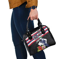 Honolulu Running Race Shoulder Handbag Hawaii Marathon Kakau Art with Hibiscus and National Flag Style