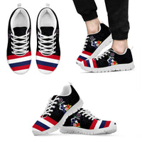 Honolulu Running Race Sneakers Hawaii Marathon - Kakau Art with Hibiscus and National Flag Style LT03 - Polynesian Pride
