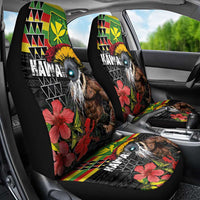 Kanaka Maoli Ikaika Warrior Car Seat Cover Hibiscus Kakau Art and Tapa Tribal Pattern