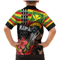 Kanaka Maoli Ikaika Warrior Family Matching Mermaid Dress and Hawaiian Shirt Hibiscus Kakau Art and Tapa Tribal Pattern