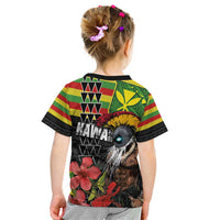Kanaka Maoli Ikaika Warrior Kid T Shirt Hibiscus Kakau Art and Tapa Tribal Pattern
