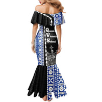 Fiji Queen Victoria School Family Matching Mermaid Dress and Hawaiian Shirt Tapa and Polynesian Tribal Pattern Half Style LT03 - Polynesian Pride