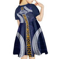 Fiji Ratu Kadavulevu School Kid Short Sleeve Dress Tapa and Polynesian Tribal Pattern LT03 - Polynesian Pride