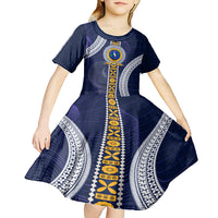Fiji Ratu Kadavulevu School Kid Short Sleeve Dress Tapa and Polynesian Tribal Pattern LT03 - Polynesian Pride