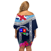 Fiji Lelean Memorial School Family Matching Off Shoulder Short Dress and Hawaiian Shirt Tapa and Polynesian Tribal Pattern LT03 - Polynesian Pride