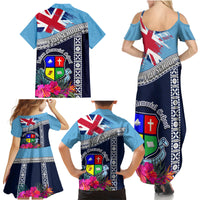 Fiji Lelean Memorial School Family Matching Summer Maxi Dress and Hawaiian Shirt Tapa and Polynesian Tribal Pattern LT03 - Polynesian Pride