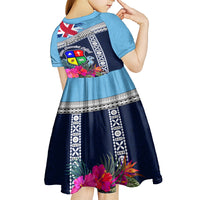 Fiji Lelean Memorial School Kid Short Sleeve Dress Tapa and Polynesian Tribal Pattern LT03 - Polynesian Pride