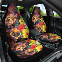 Hawaiian Sea Animals Love Couple Car Seat Cover Aloha Sunset Symphony LT03 One Size Black - Polynesian Pride