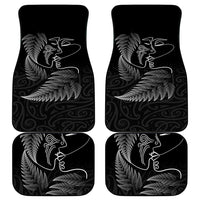 New Zealand Valentine's Day Car Mats Silver Fern and Line Art Love Couple