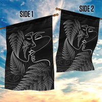 New Zealand Valentine's Day Garden Flag Silver Fern and Line Art Love Couple